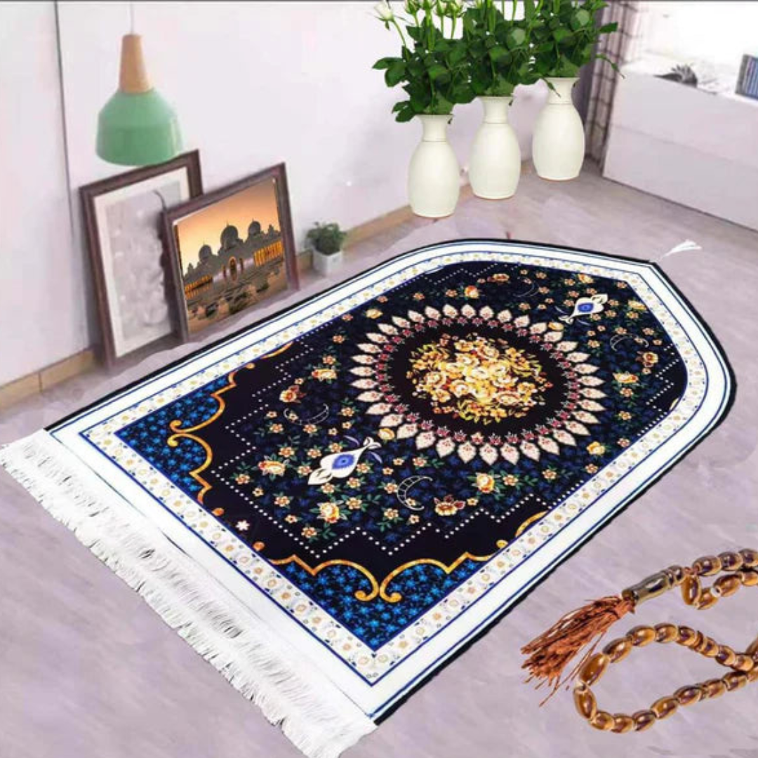 Luxurious Carpet Style 3D Prayer Mat | Imported Janamaz