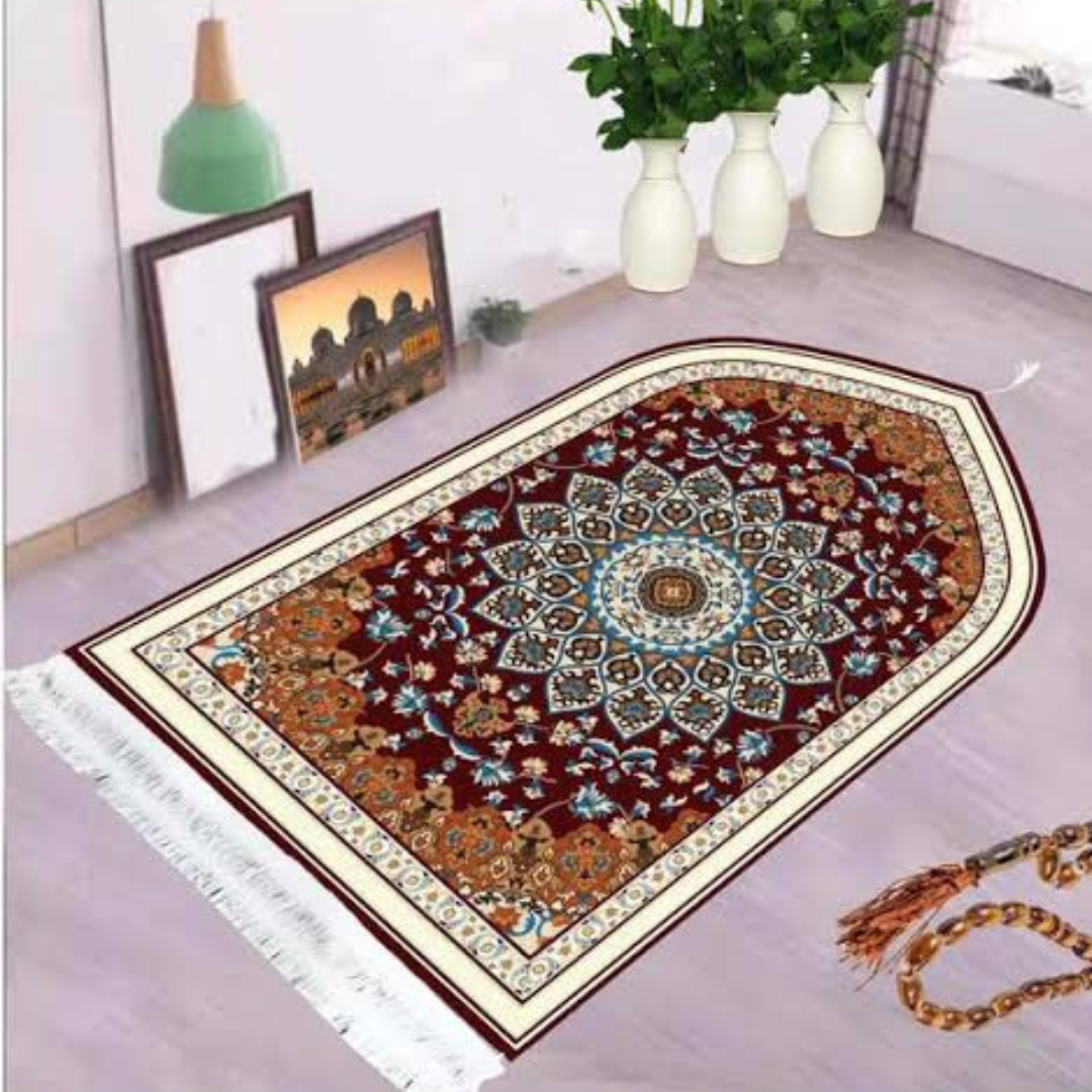 Luxurious Carpet Style 3D Prayer Mat | Imported Janamaz